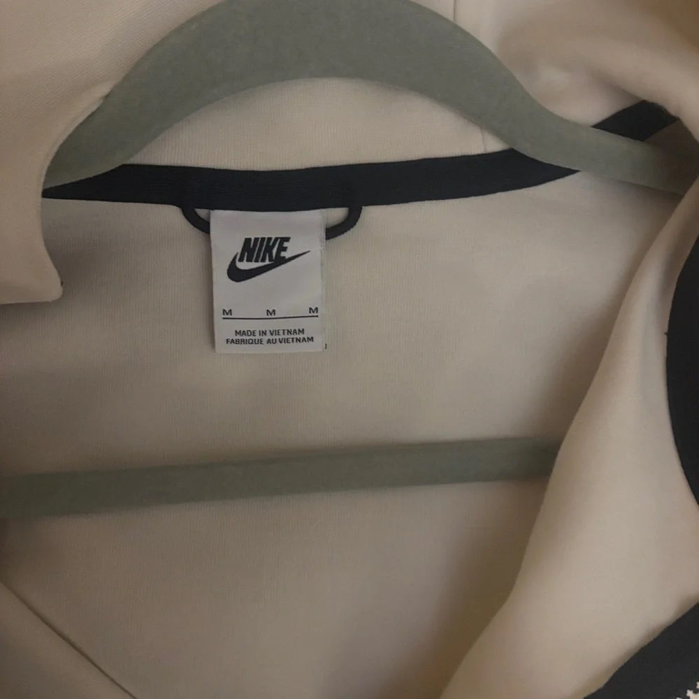 Nike Women's Cream Full-Zip Hoodie with Black Trim